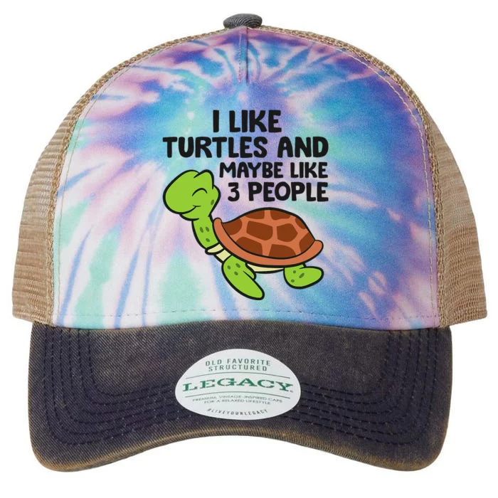 I Like Turtles And Maybe Like 3 People Turtles Legacy Tie Dye Trucker Hat