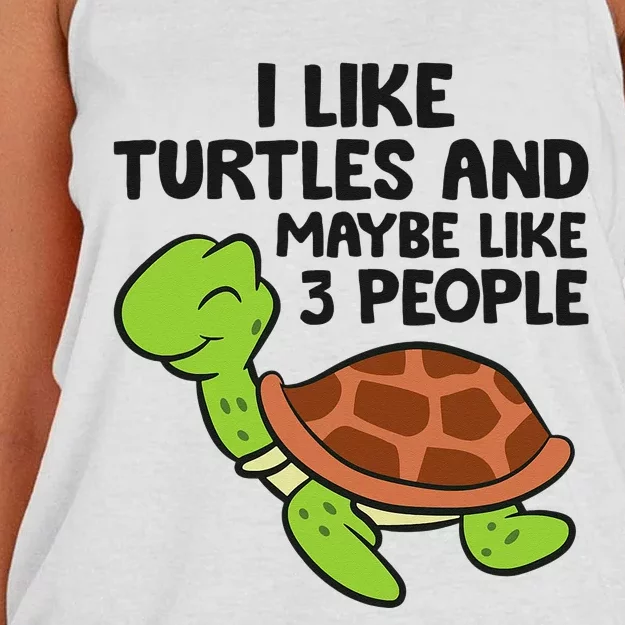 I Like Turtles And Maybe Like 3 People Turtles Women's Knotted Racerback Tank