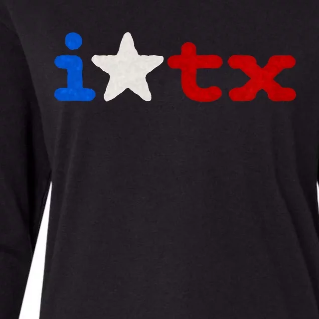 I Love Texas Womens Cotton Relaxed Long Sleeve T-Shirt