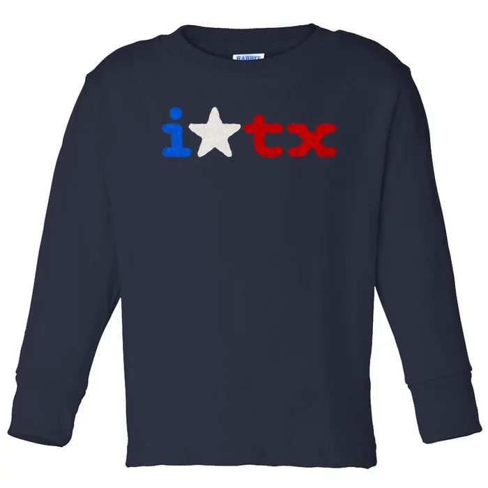 I Love Texas Toddler Long Sleeve Shirt