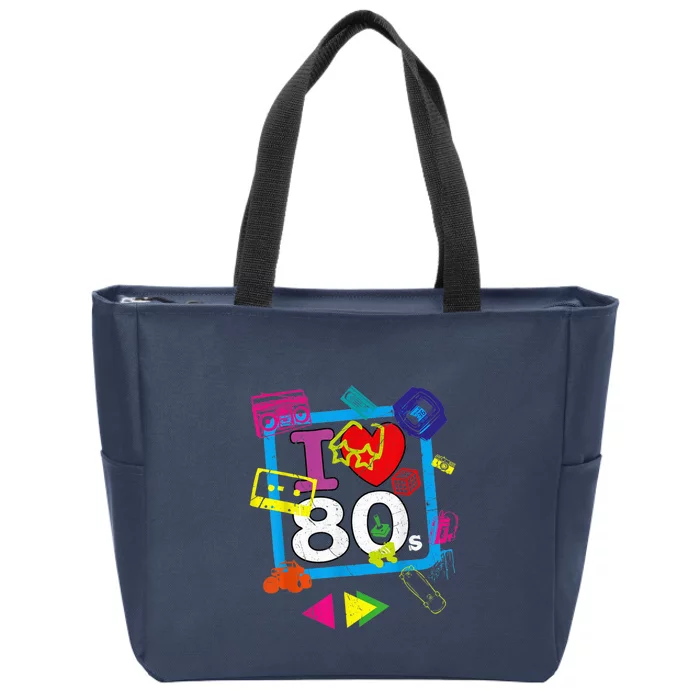 I love The 80'S - I Heart The 80s Vintage Eighties Clothing Zip Tote Bag