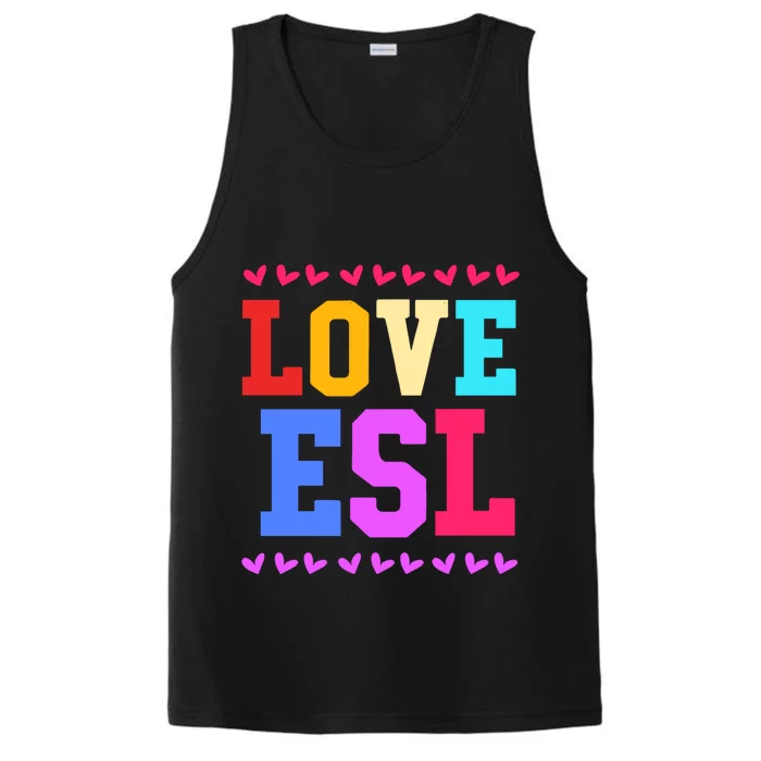 I Love Teaching Team Esl Teacher Great Gift Performance Tank