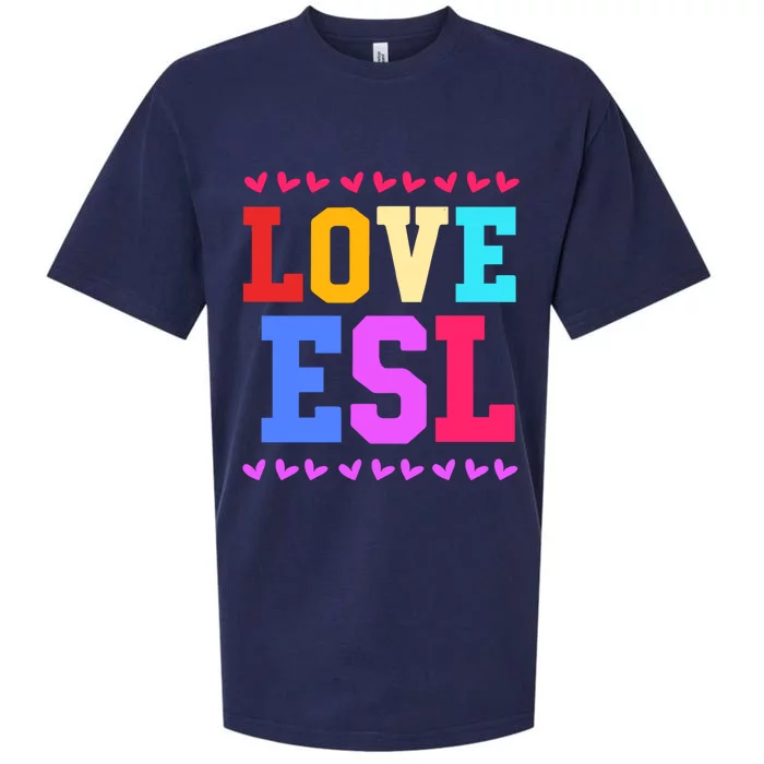 I Love Teaching Team Esl Teacher Great Gift Sueded Cloud Jersey T-Shirt