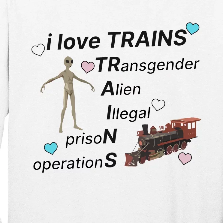 I Love Trains Alien Illegal Prison Operations Long Sleeve Shirt