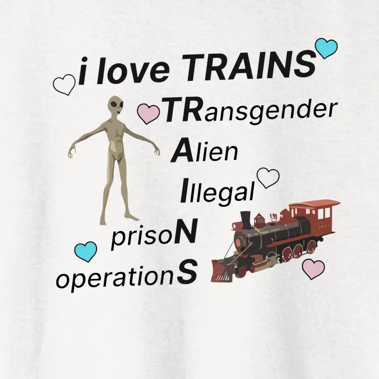 I Love Trains Alien Illegal Prison Operations Women's Crop Top Tee