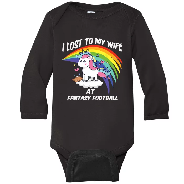 I Lost to My Wife at Fantasy Football Baby Long Sleeve Bodysuit