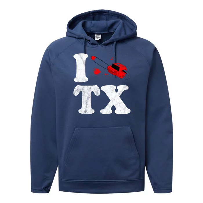 I Love Texas Chainsaw Performance Fleece Hoodie