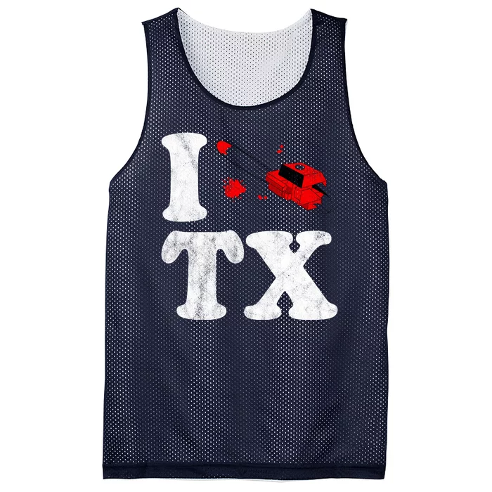 I Love Texas Chainsaw Mesh Reversible Basketball Jersey Tank