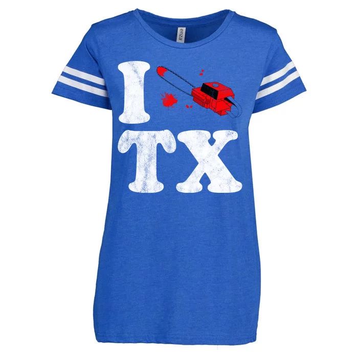 I Love Texas Chainsaw Enza Ladies Jersey Football T-Shirt