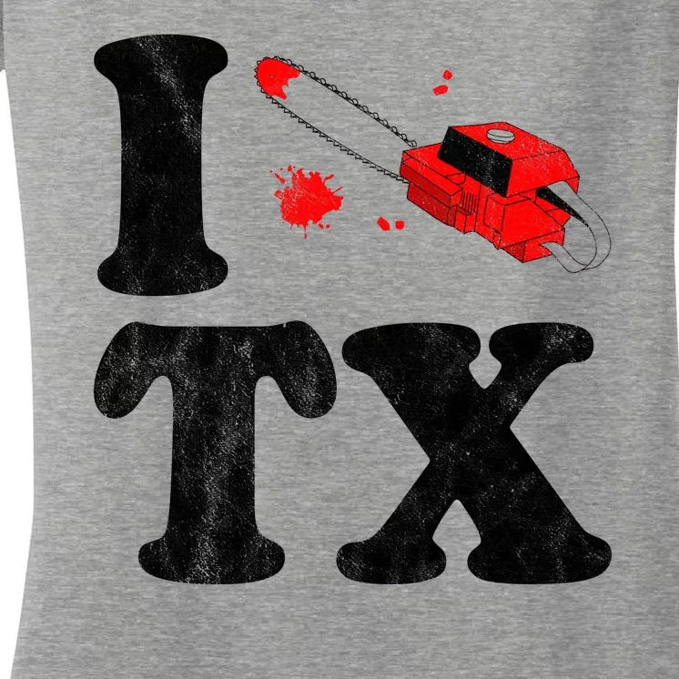 I Love Texas Chainsaw Women's V-Neck T-Shirt