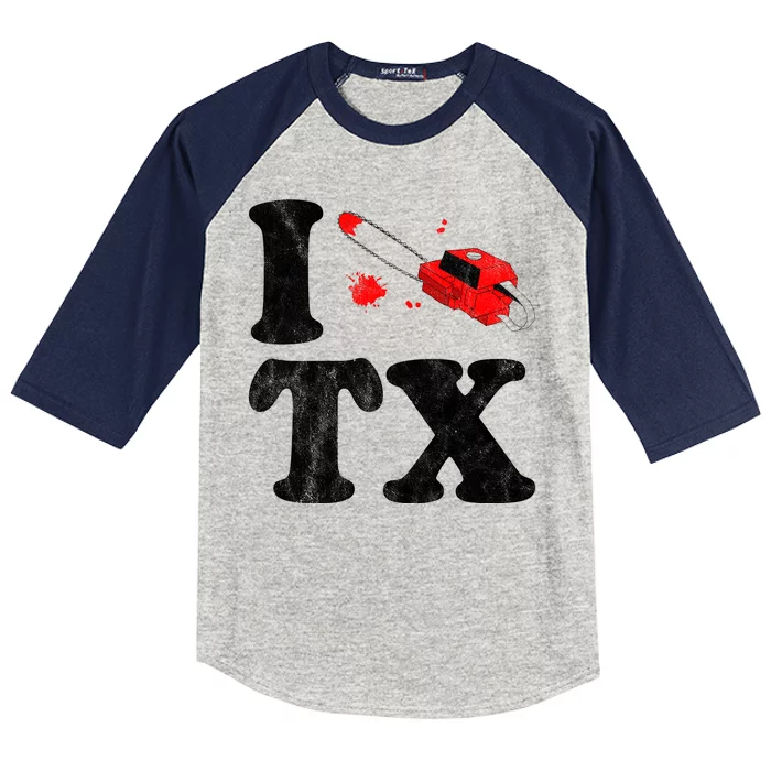 I Love Texas Chainsaw Kids Colorblock Raglan Jersey