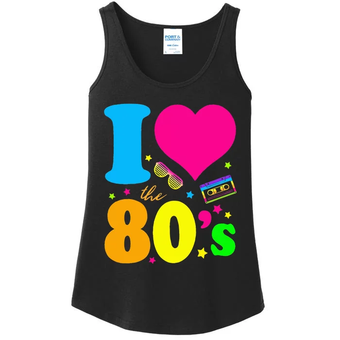 I Love The 80S 80s 90s Costume Party Ladies Essential Tank