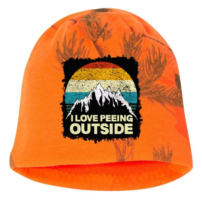 I Love To Pee Outside Funny Outdoor Man Camping Kati - Camo Knit Beanie