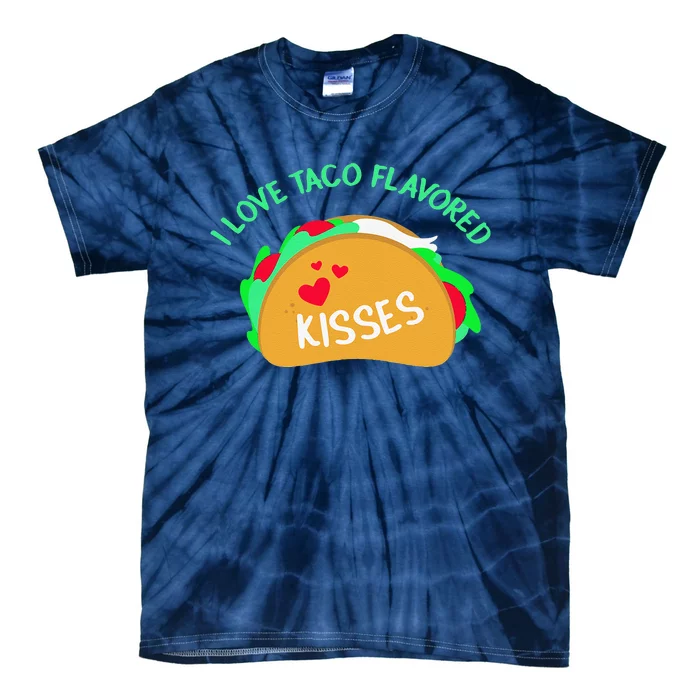 I Love Taco Flavored Ki Funny Valentine's Day Tie-Dye T-Shirt