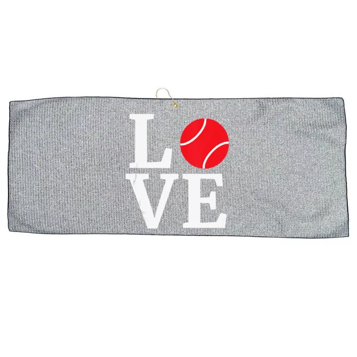 I Love Tennis Gift Valentine's Day For Tennis Lover Large Microfiber Waffle Golf Towel