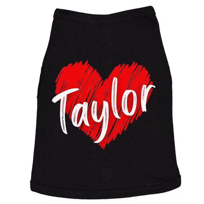 I Love Taylor Personalized Heart Design Doggie Tank