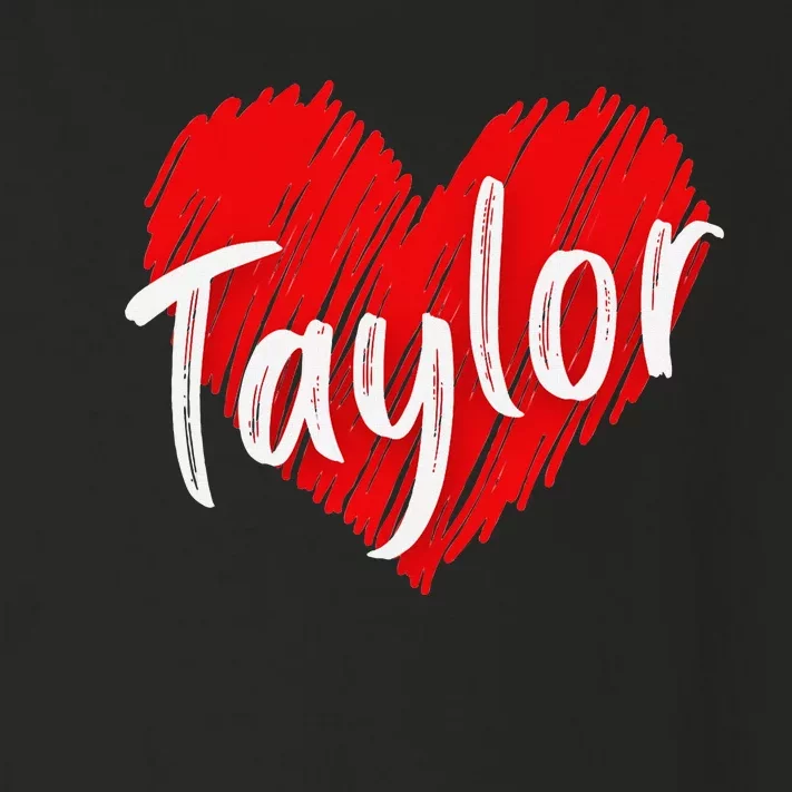 I Love Taylor Personalized Heart Design Toddler Long Sleeve Shirt