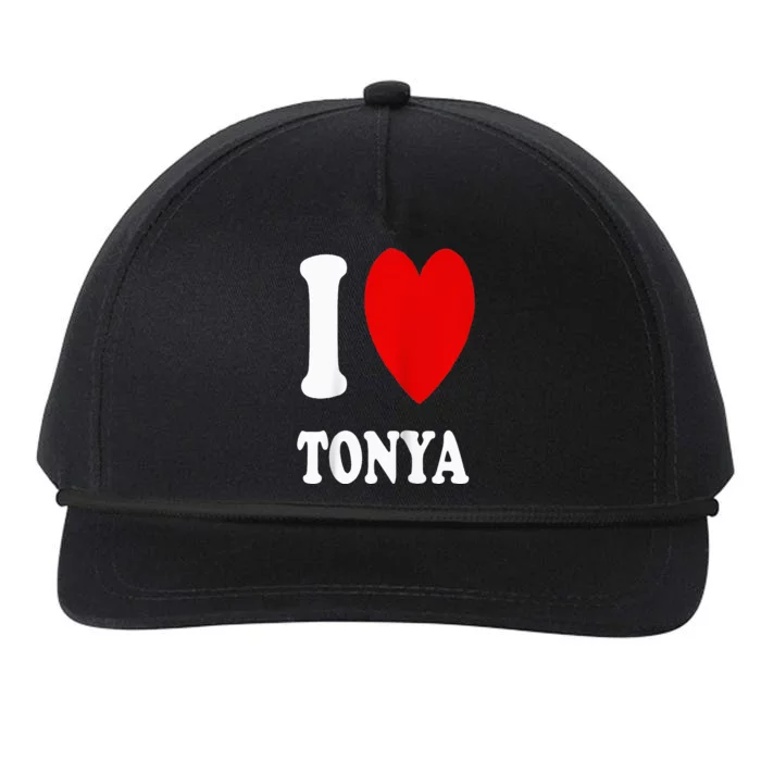 I Love Tonya I Heart Tonya Funny Tonya Raglan Baseball Snapback Five-Panel Rope Hat