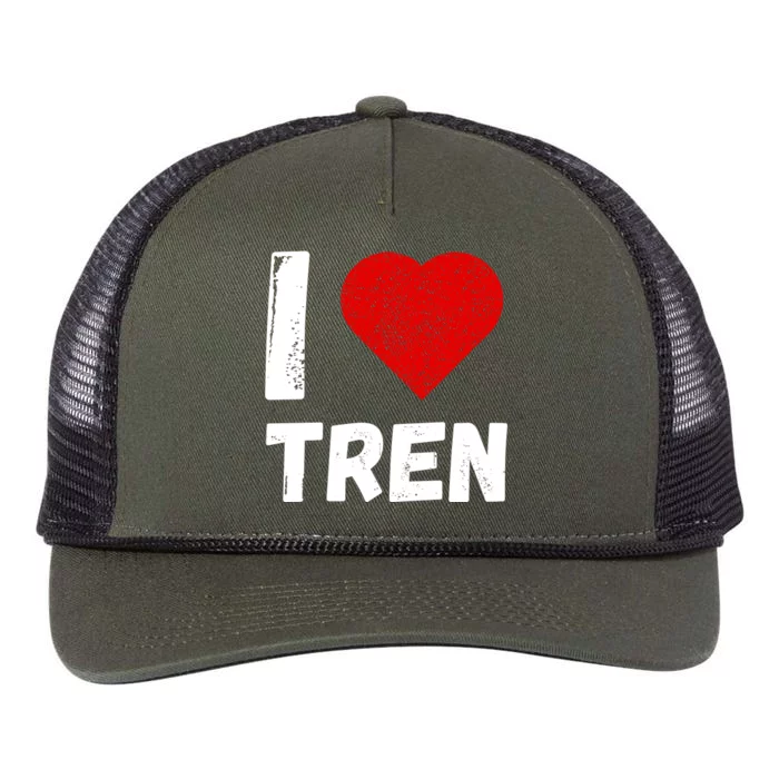 I Love Tren Funny Bodybuilder Retro Rope Trucker Hat Cap