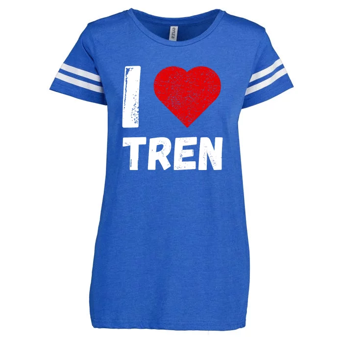 I Love Tren Funny Bodybuilder Enza Ladies Jersey Football T-Shirt