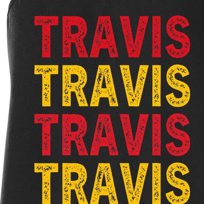 I Love Travis Personalized Name Travis Women's Racerback Tank