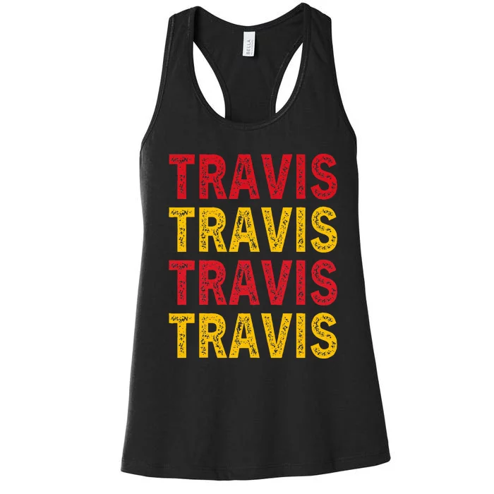 I Love Travis Personalized Name Travis Women's Racerback Tank