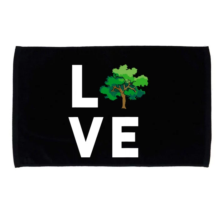 I Love Trees Cute Tree Environment Nature Lovers Gift Microfiber Hand Towel