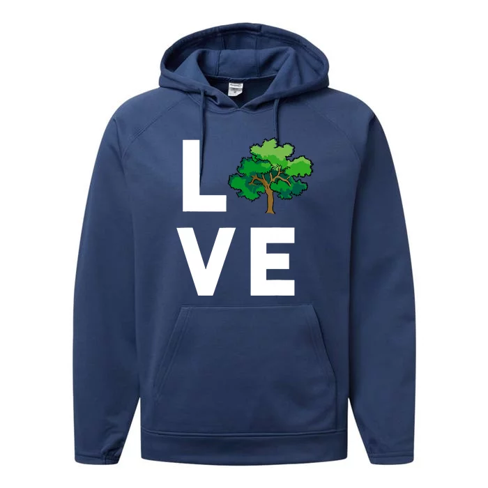 I Love Trees Cute Tree Environment Nature Lovers Gift Performance Fleece Hoodie