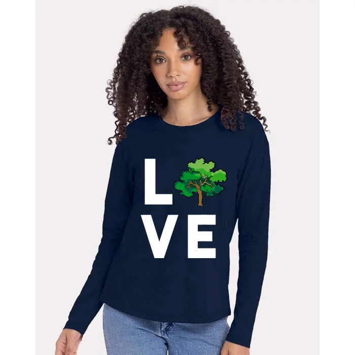 I Love Trees Cute Tree Environment Nature Lovers Gift Womens Cotton Relaxed Long Sleeve T-Shirt