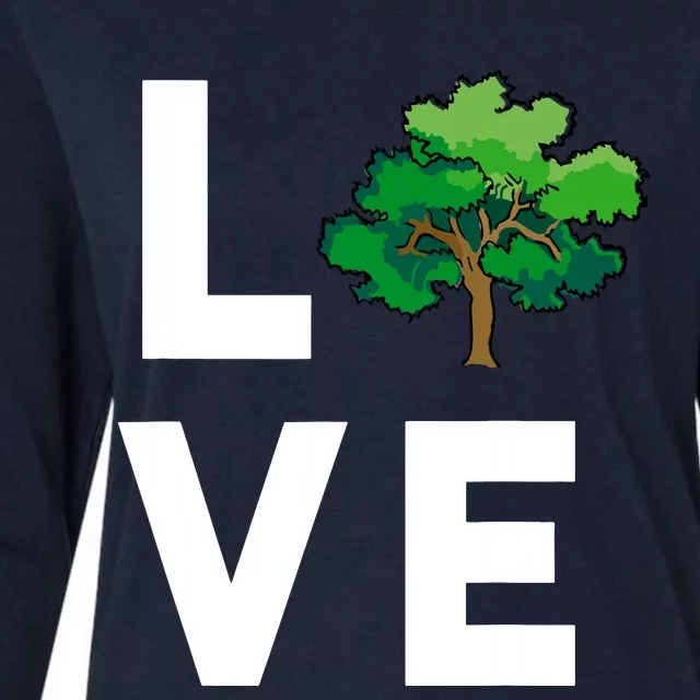 I Love Trees Cute Tree Environment Nature Lovers Gift Womens Cotton Relaxed Long Sleeve T-Shirt