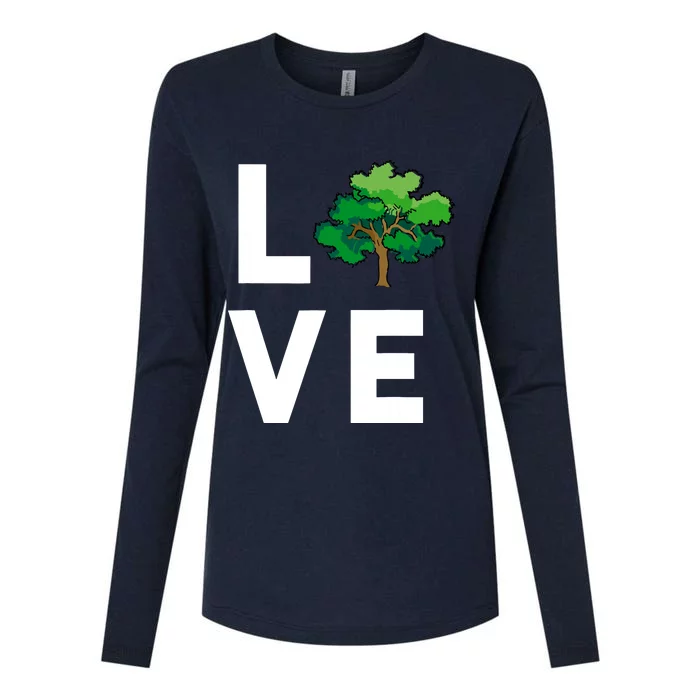 I Love Trees Cute Tree Environment Nature Lovers Gift Womens Cotton Relaxed Long Sleeve T-Shirt