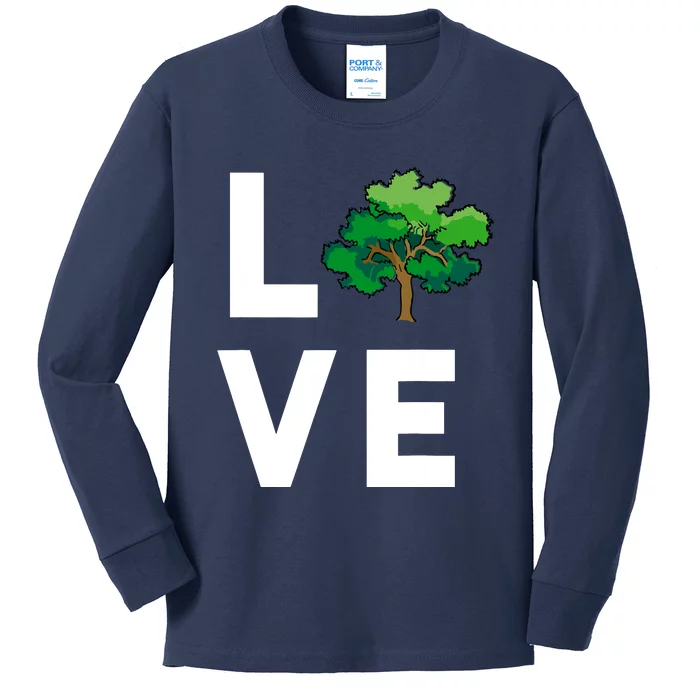 I Love Trees Cute Tree Environment Nature Lovers Gift Kids Long Sleeve Shirt