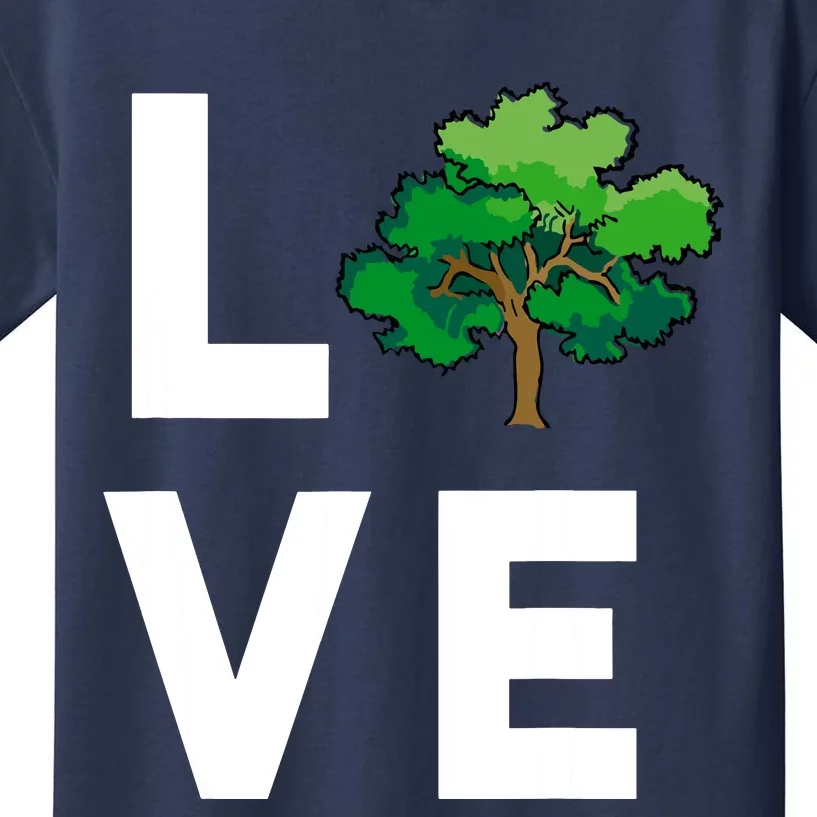 I Love Trees Cute Tree Environment Nature Lovers Gift Kids T-Shirt