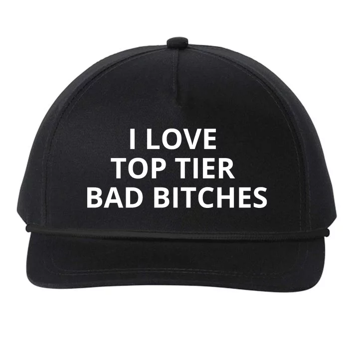 I Love Top Tier Bad Bitches Snapback Five-Panel Rope Hat