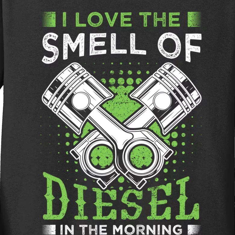 I Like The Smell Of Diesel Truck Mechanic Gift Mechanics Kids Long Sleeve Shirt