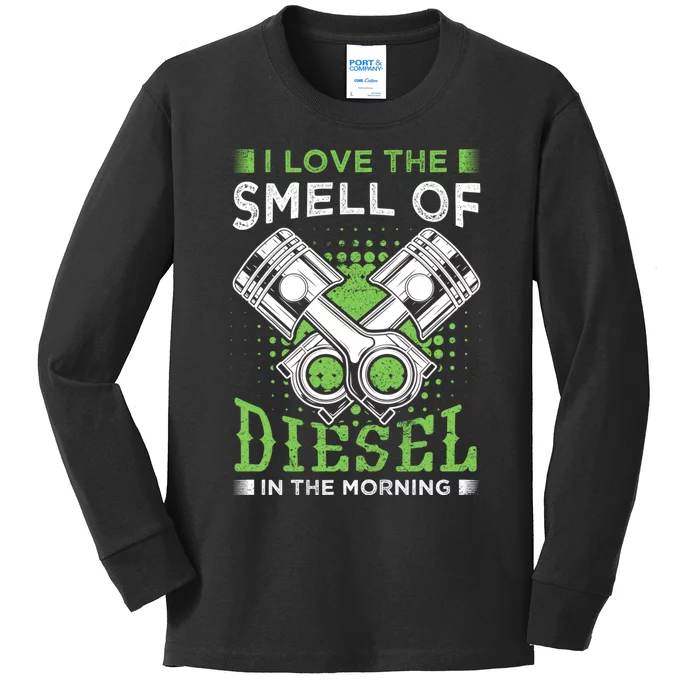 I Like The Smell Of Diesel Truck Mechanic Gift Mechanics Kids Long Sleeve Shirt