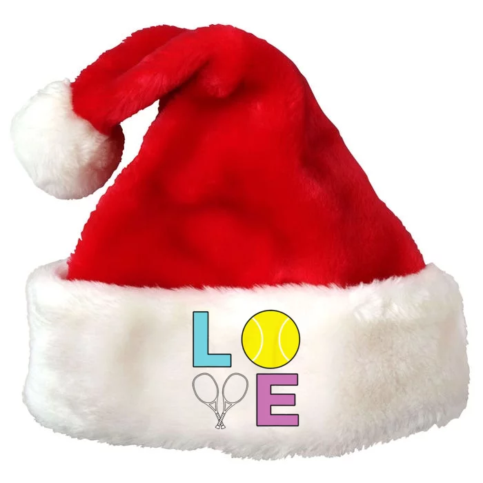 I Love Tennis Tennis Player Premium Christmas Santa Hat