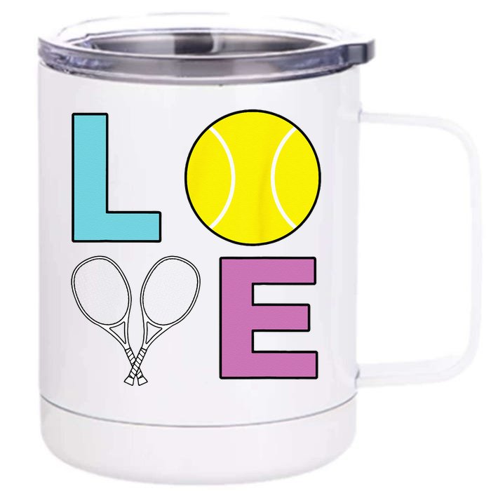 I Love Tennis Tennis Player Front & Back 12oz Stainless Steel Tumbler Cup