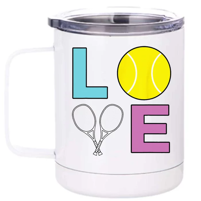 I Love Tennis Tennis Player Front & Back 12oz Stainless Steel Tumbler Cup