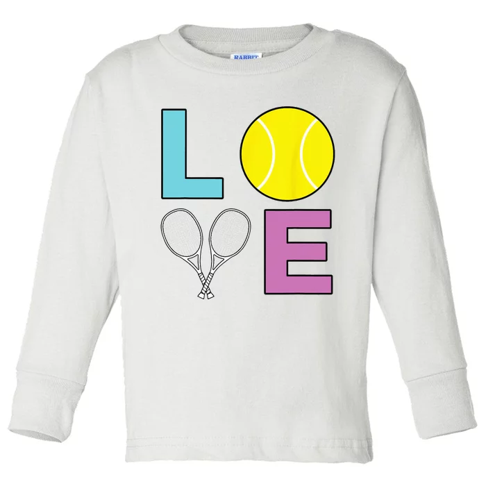 I Love Tennis Tennis Player Toddler Long Sleeve Shirt