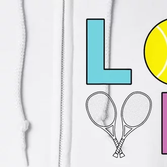 I Love Tennis Tennis Player Full Zip Hoodie