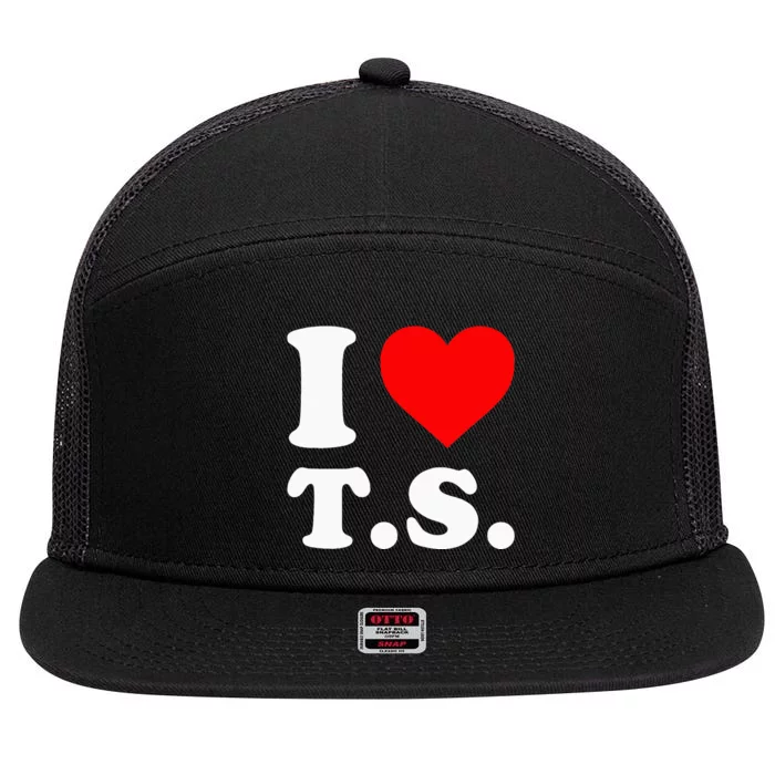 I Love T.S 7 Panel Mesh Trucker Snapback Hat