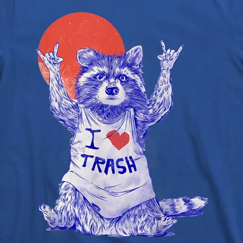 I Love Trash Raccoon Japanese Retro Style T-Shirt