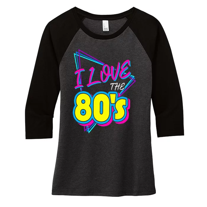 I Love the 80's I Love the 80s Women's Tri-Blend 3/4-Sleeve Raglan Shirt