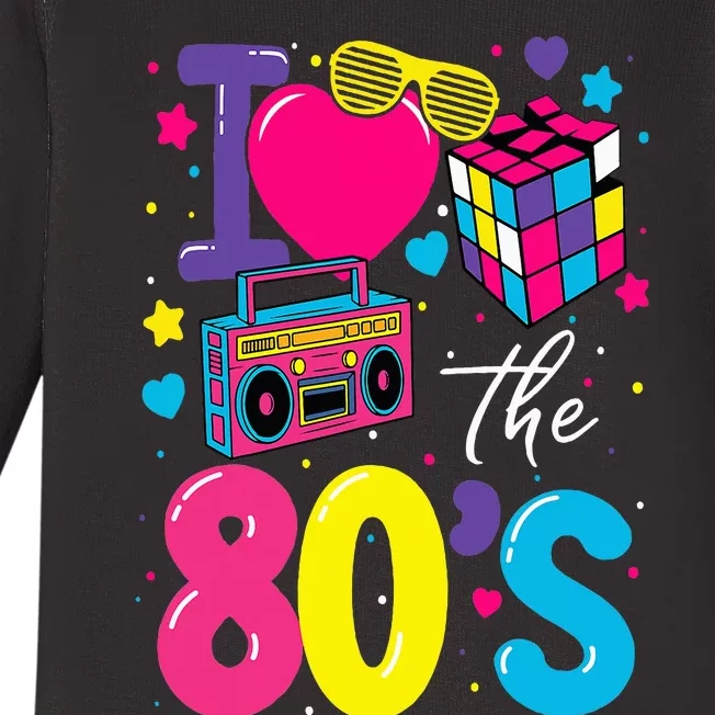 I Love The 80s 80's Party Retro Baby Long Sleeve Bodysuit