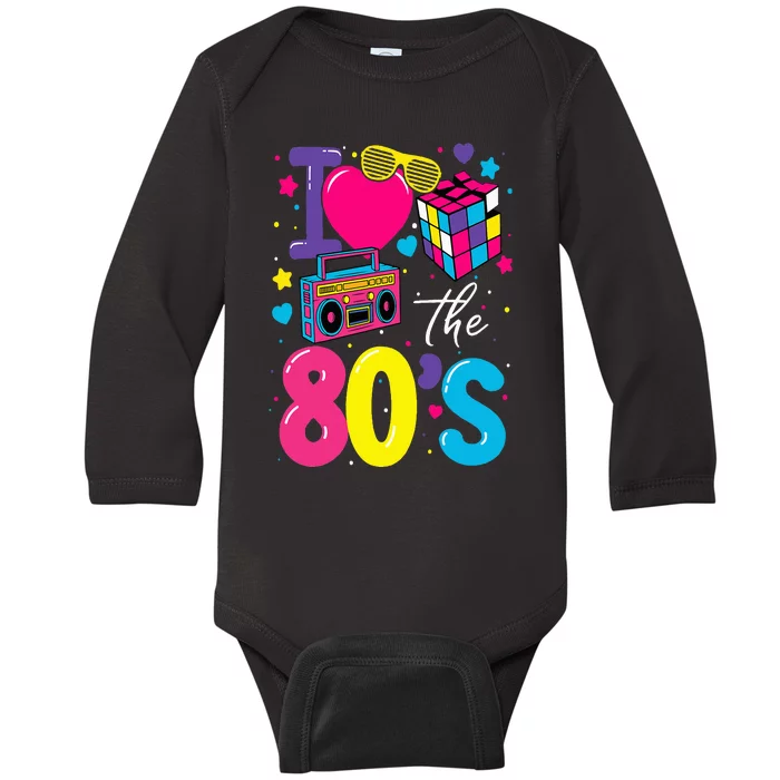 I Love The 80s 80's Party Retro Baby Long Sleeve Bodysuit