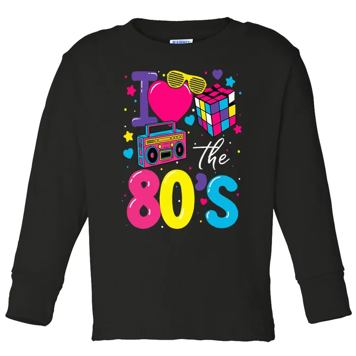 I Love The 80s 80's Party Retro Toddler Long Sleeve Shirt