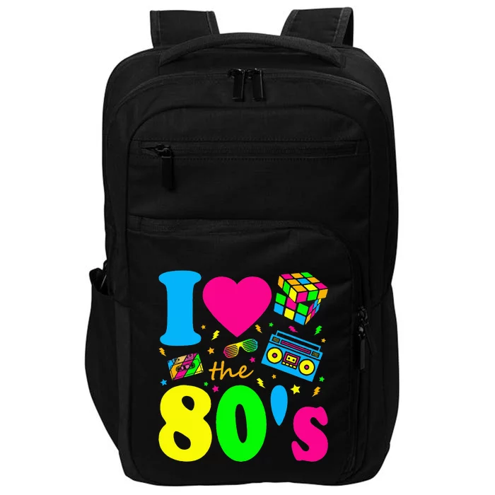 I Love The 80S Eighties Party Dress Retro Impact Tech Backpack