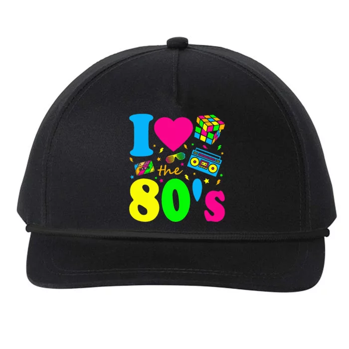 I Love The 80S Eighties Party Dress Retro Snapback Five-Panel Rope Hat