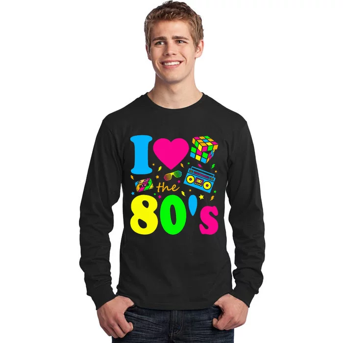 I Love The 80S Eighties Party Dress Retro Tall Long Sleeve T-Shirt